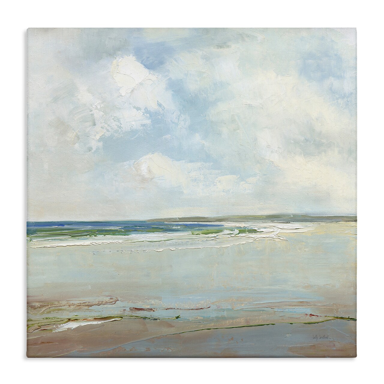 Stupell Industries Distant Beach Shoreline with Clouds Canvas By Sally Swatland